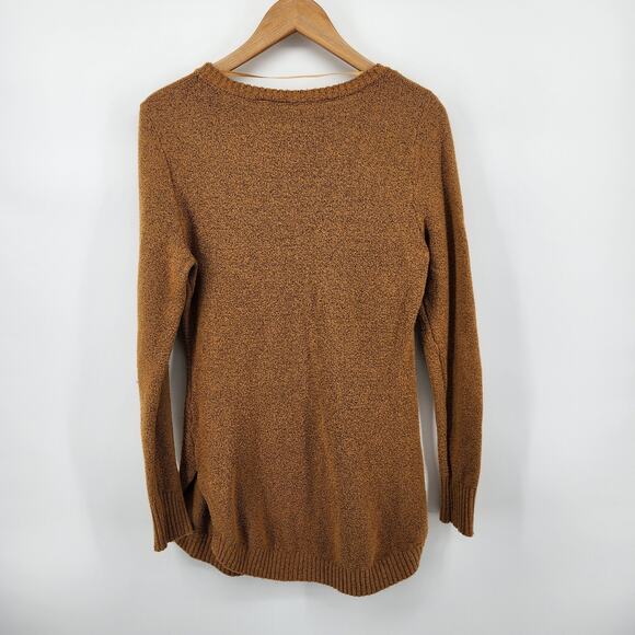 Free For All Women's Large Tunic Sweater Long Sleeve Pullover Copper Rust Brown - Picture 2 of 5